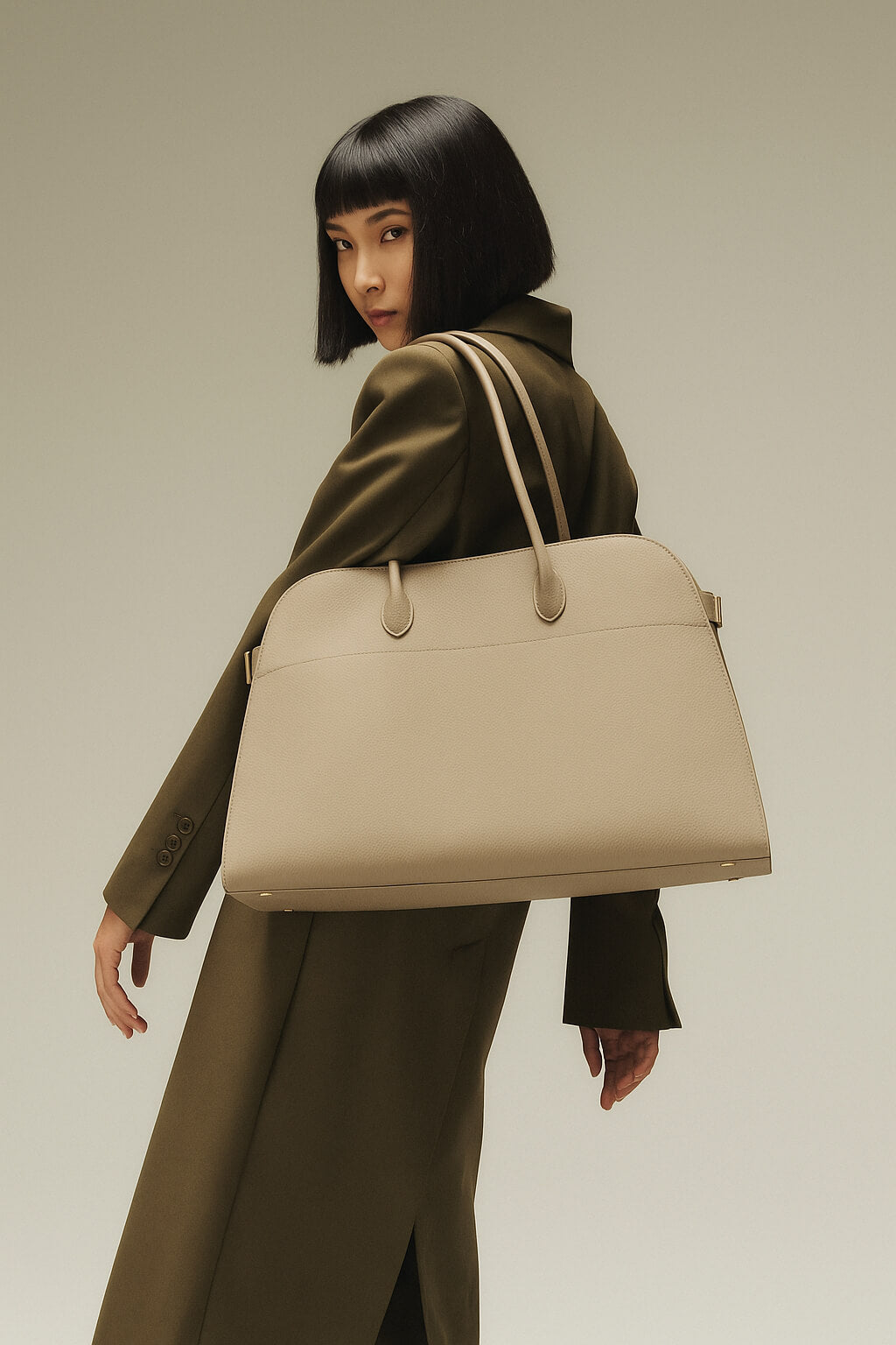 <tc>The Row</tc> Margaux 17 柔软皮革包