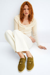 <tc>Loro Piana</tc> Mocassins d'été Charms Walk pour femmes (daim)