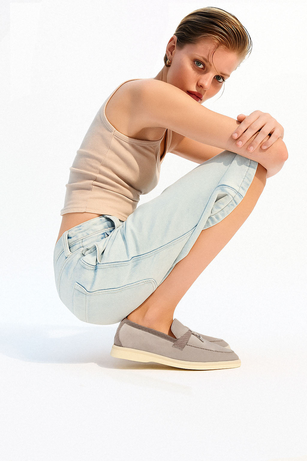 <tc>Loro Piana</tc> Mocassins d'été Charms Walk pour femmes (daim)