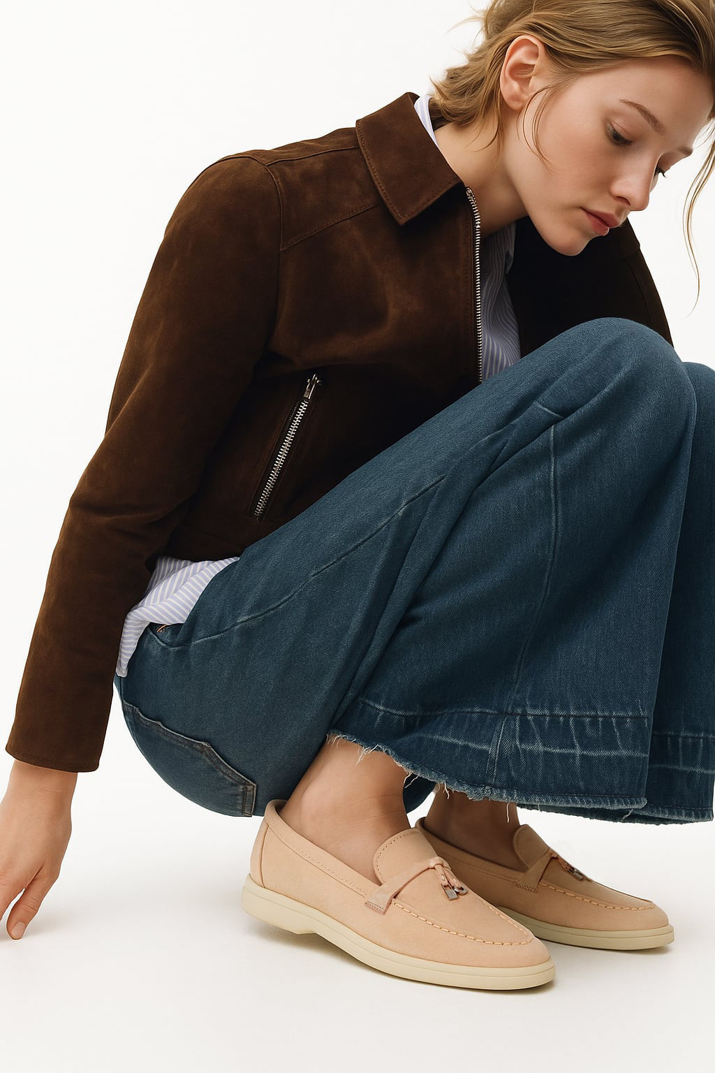 <tc>Loro Piana</tc> 女士夏季 Charms Walk 乐福鞋（绒面革）