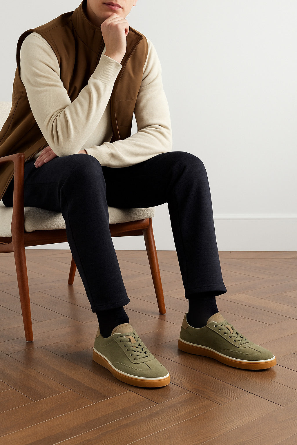 <tc>Loro Piana</tc> 男士 Tennis Walk 运动鞋（绒面小牛皮）