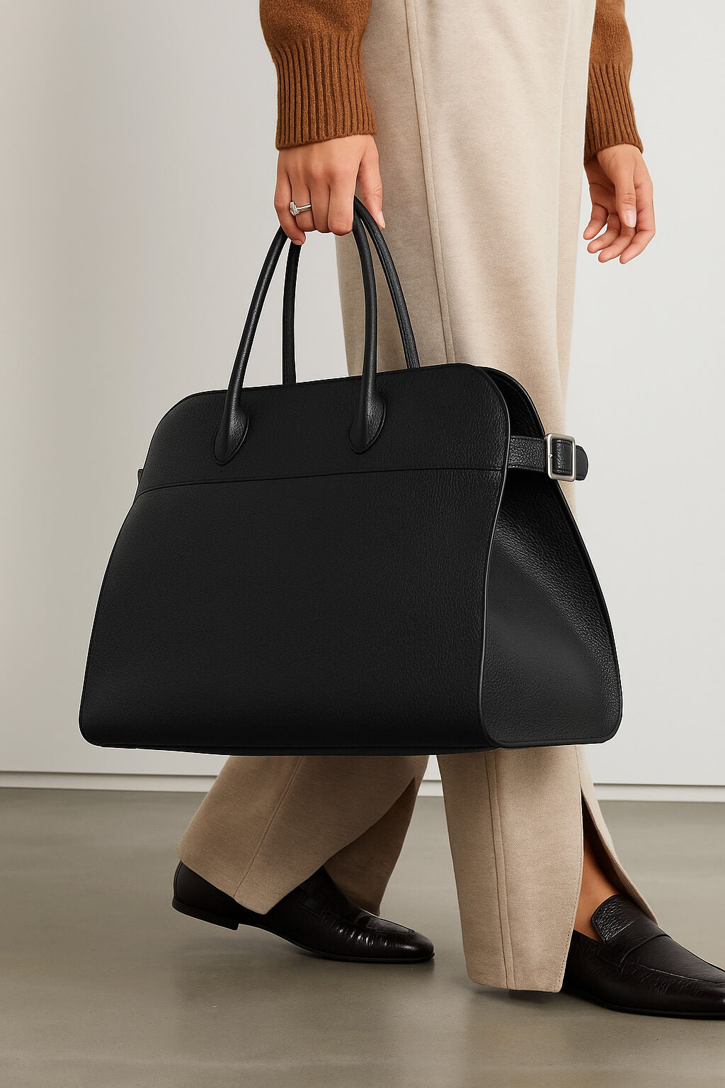 <tc>The Row</tc> Margaux 17 柔软皮革包