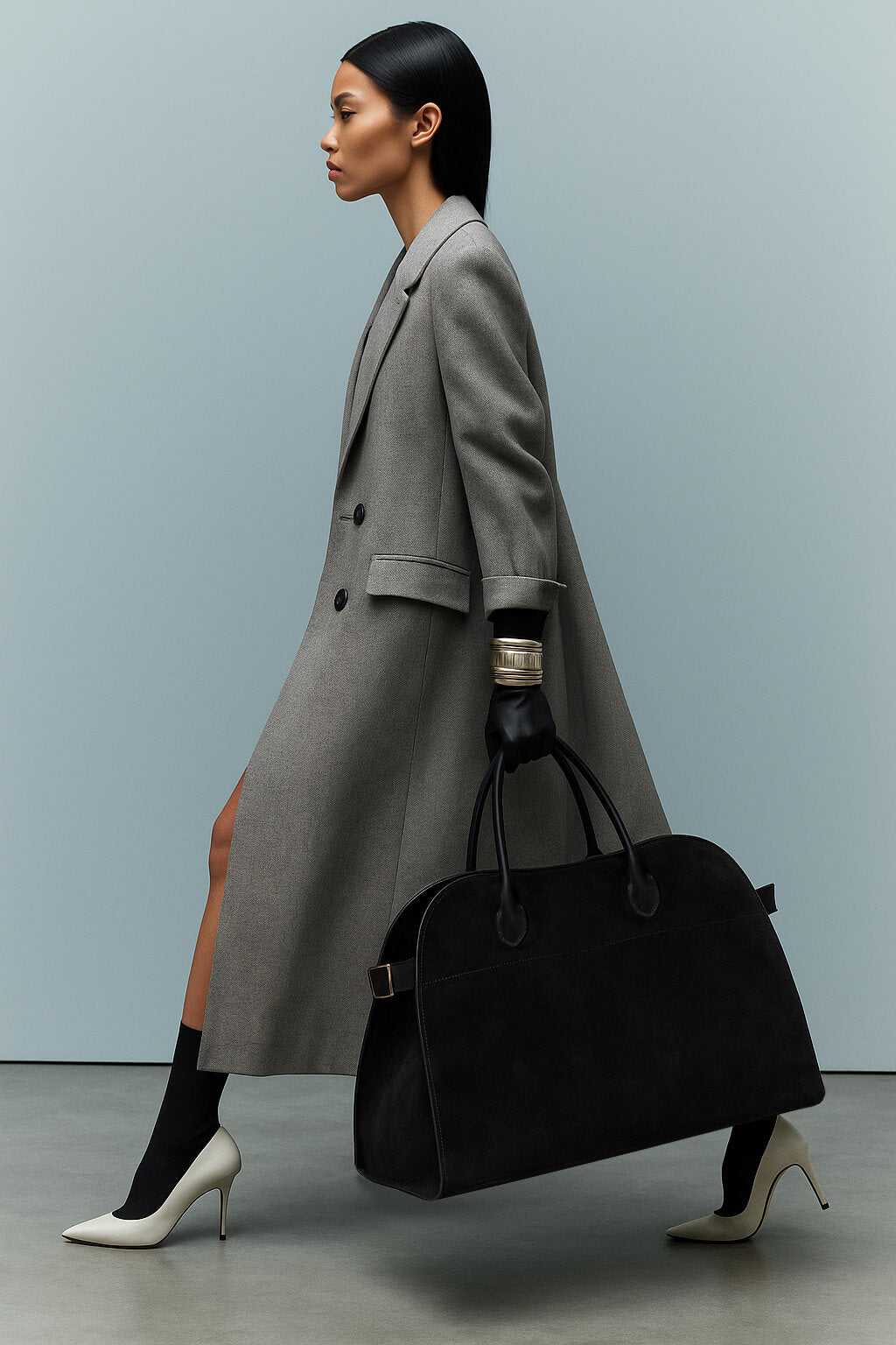 <tc>The Row</tc> Sac Margaux 17 souple en daim