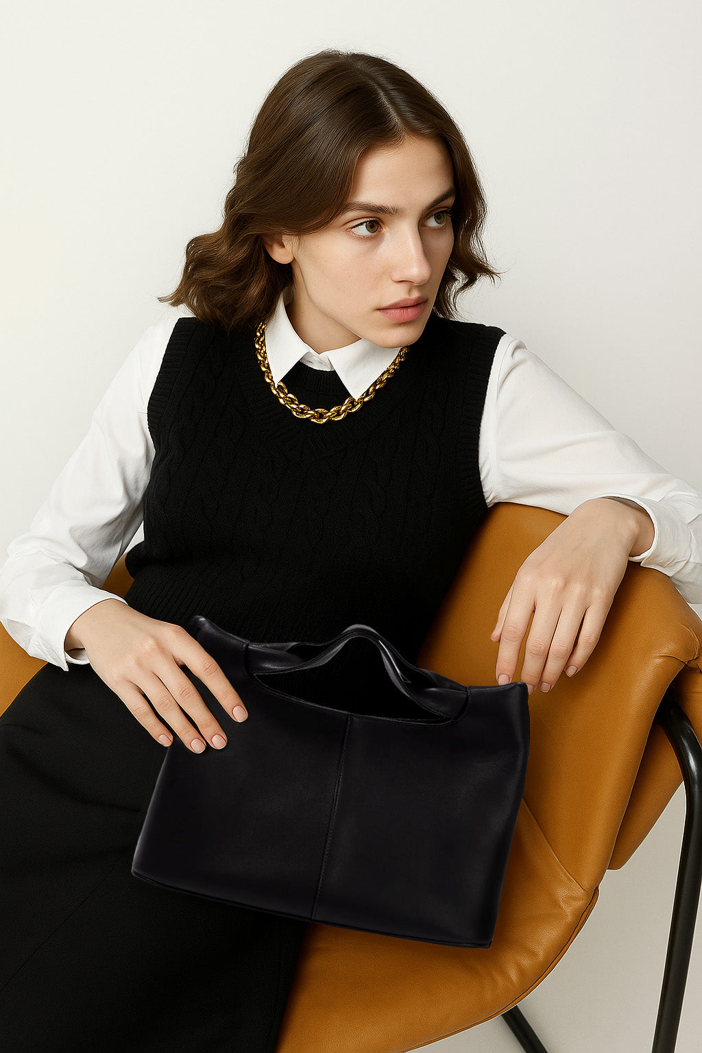 The Row Camden Leather Shoulder Bag