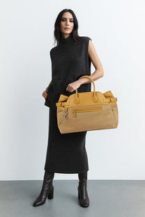 <tc>The Row</tc> Sac fourre-tout en toile et cuir à boucle inversée Margaux 17