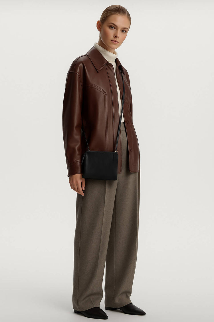 <tc>The Row</tc> Mini bolso bandolera de piel Nu Twin