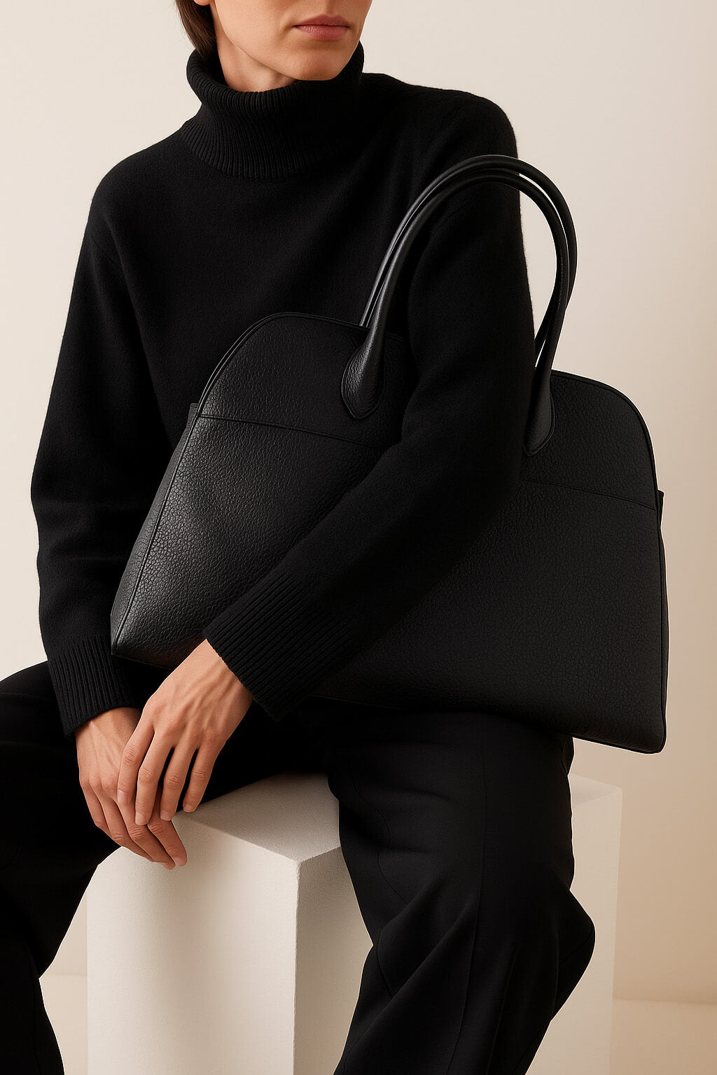 <tc>The Row</tc> Margaux 17 柔软皮革包