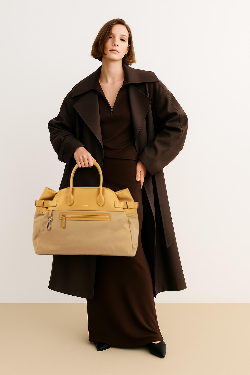 <tc>The Row</tc> Sac fourre-tout en toile et cuir à boucle inversée Margaux 17