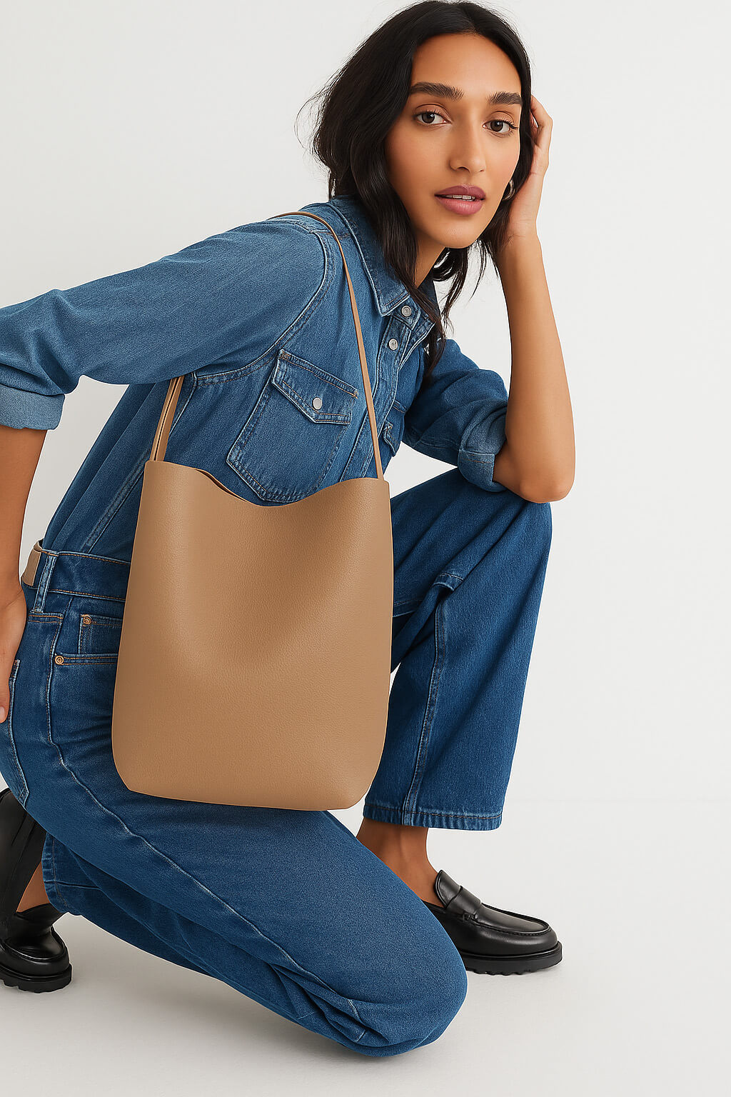<tc>The Row</tc> Sac fourre-tout N/S Park de taille moyenne en cuir
