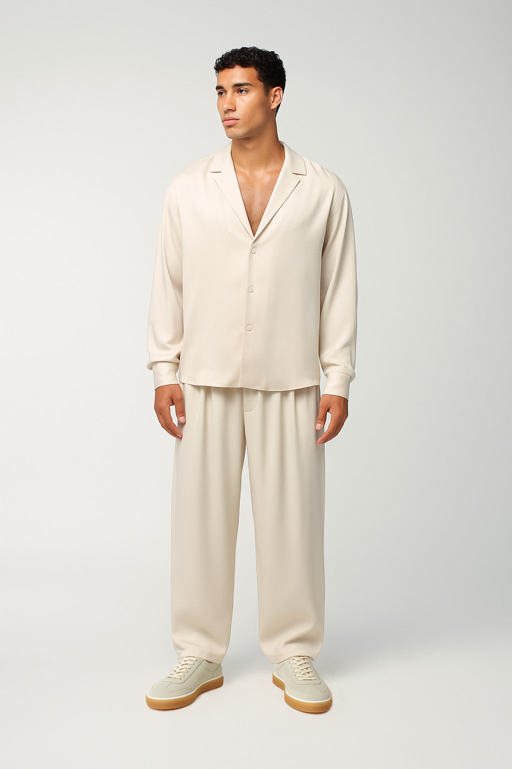 <tc>Loro Piana</tc> รองเท้าผ้าใบเทนนิสวอล์คสำหรับผู้ชาย (หนังกลับแบบผ่าหน้า)