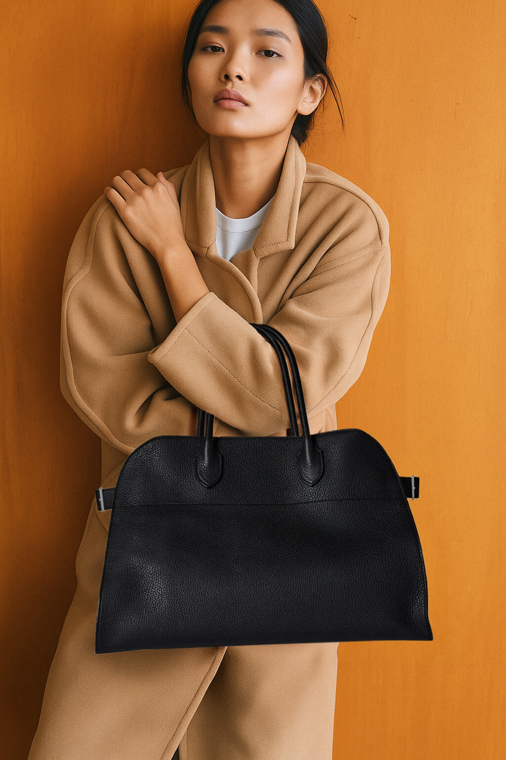 Soft Margaux 15 Bag Black in Suede – The Row