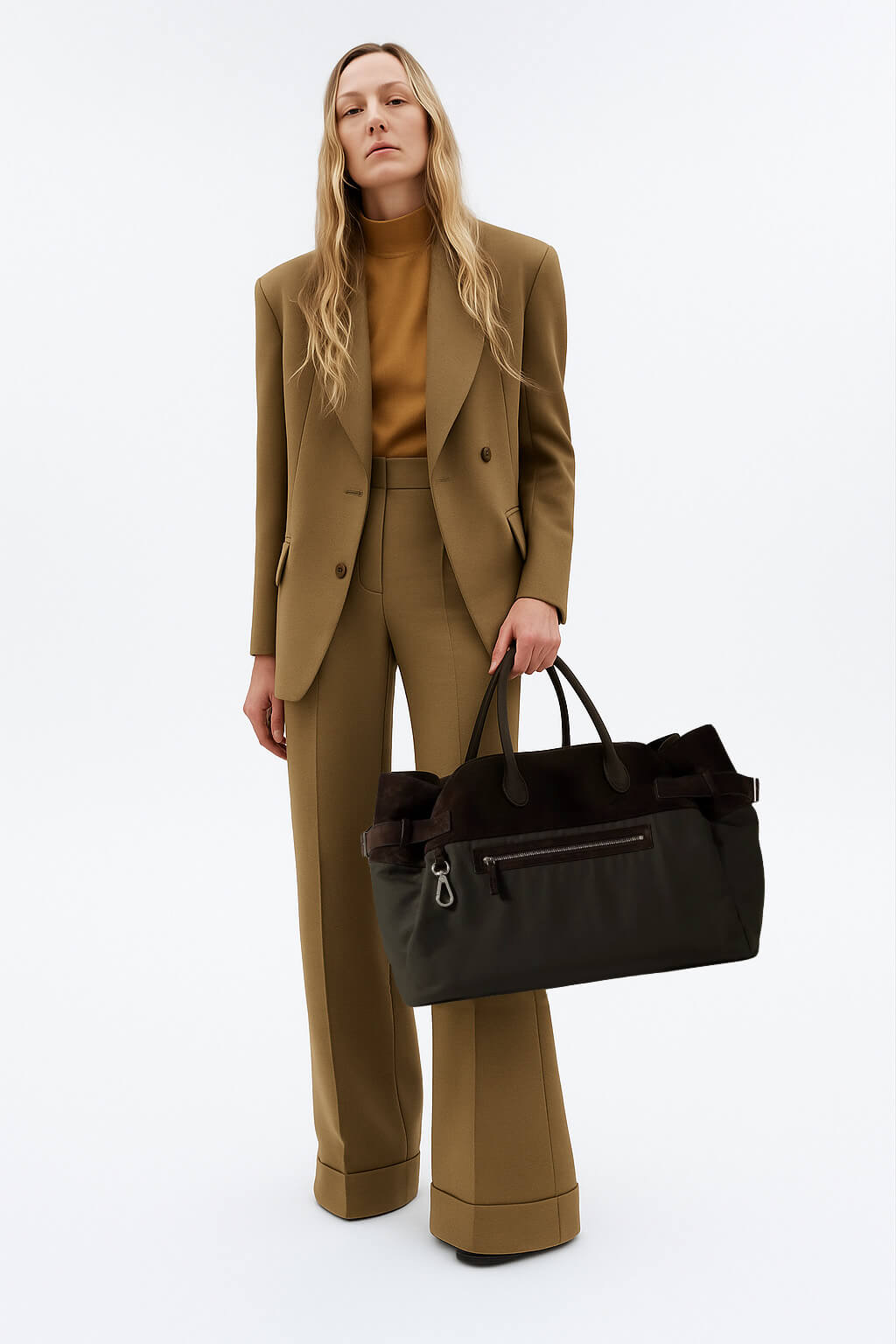 <tc>The Row</tc> Sac fourre-tout en toile et cuir à boucle inversée Margaux 17