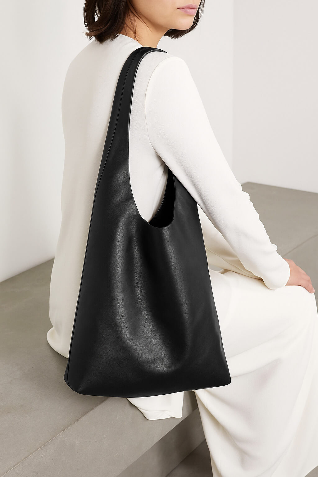<tc>The Row</tc> Bolso de hombro de cuero Bindle Three
