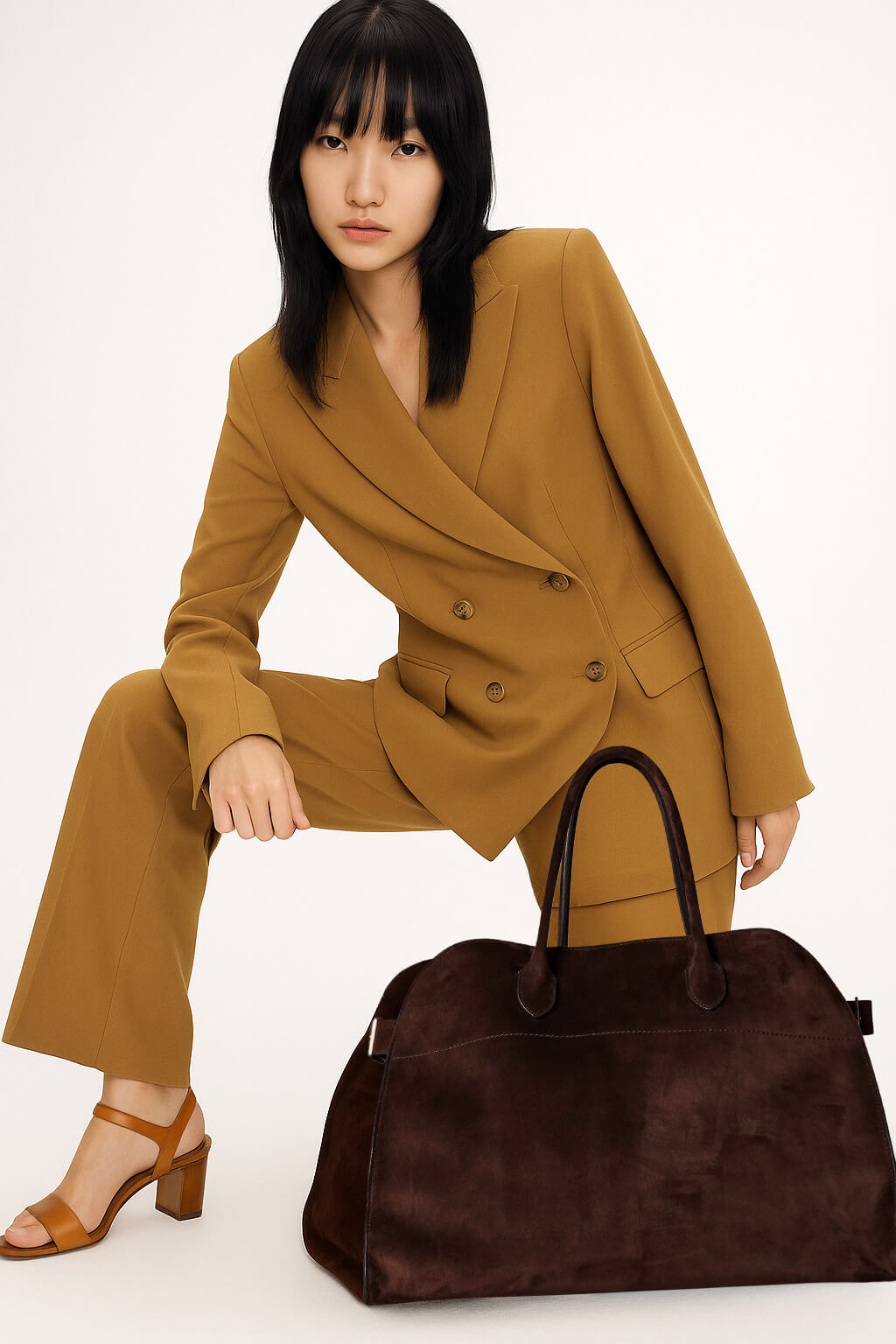<tc>The Row</tc> 柔软的 Margaux 17 绒面革包