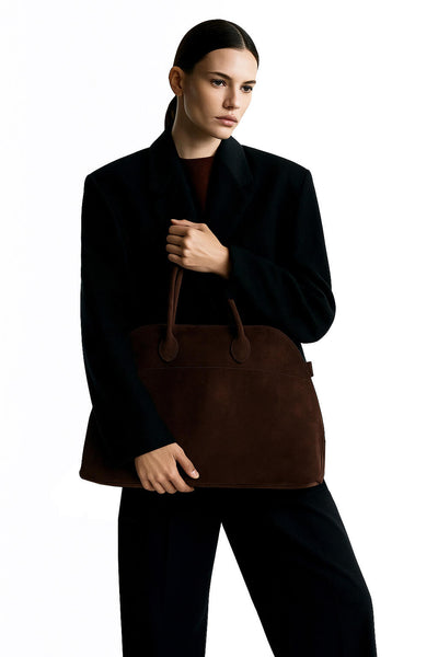 The Row Soft Margaux 15 Bag in Suede – Kinship JP
