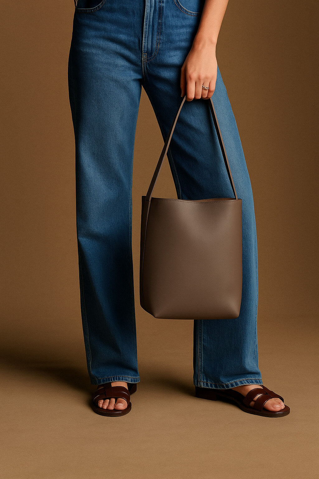 <tc>The Row</tc> Sac fourre-tout N/S Park de taille moyenne en cuir