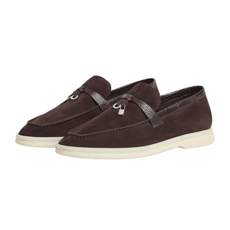 Loro Piana Women's Summer Charms Walk Loafers (Suede, Lizard Skin)
