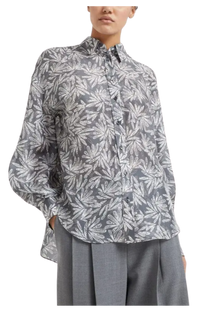 Brunello Cucinelli Women's Abstract-print Silk Shirt
