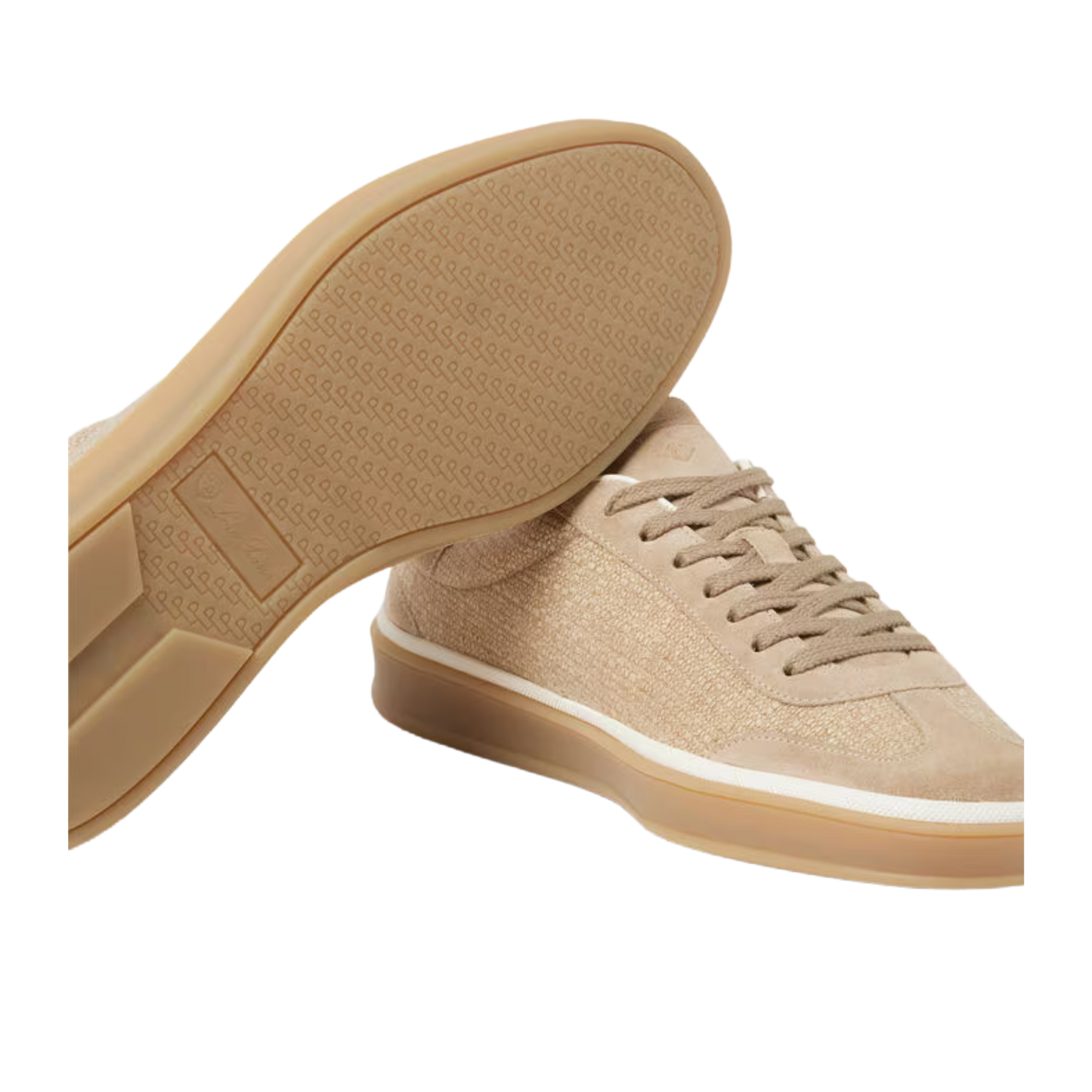 <tc>Loro Piana</tc> รองเท้าผ้าใบเทนนิสวอล์คสำหรับผู้ชาย (หนังกลับแบบผ่าหน้า)