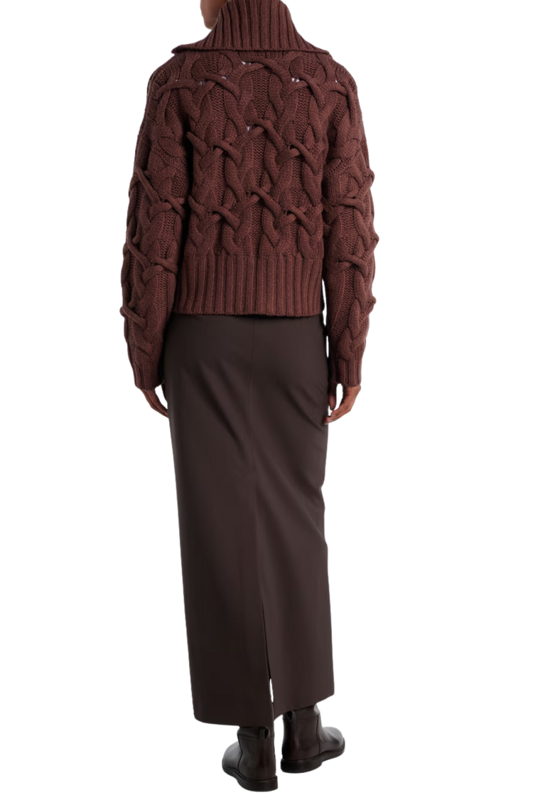 Brunello Cucinelli Women's Crisscross Cable Cardigan in Cashmere Brunello Cucinelli Women's Crisscross Cable Cardigan in Cashmere
