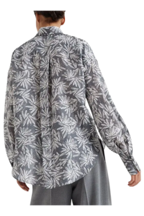 Brunello Cucinelli Women's Abstract-print Silk Shirt