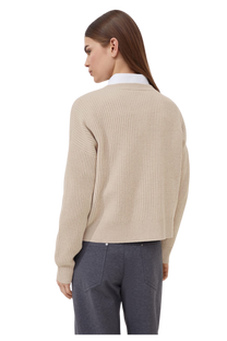 Brunello Cucinelli Women's Virgin Wool, Cashmere and Silk English Rib Cardigan with Metal Buttons