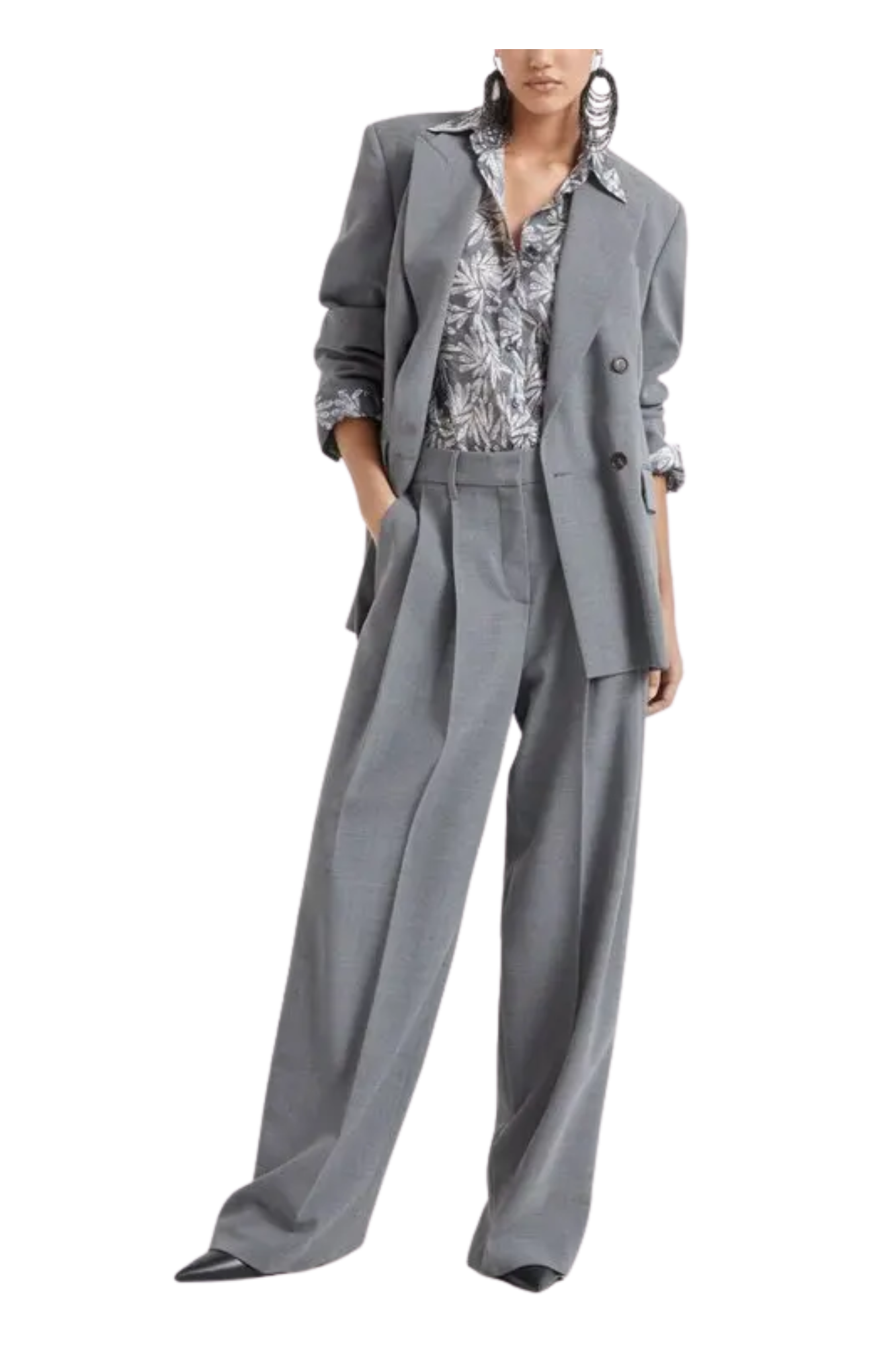 Brunello Cucinelli Women's Abstract-print Silk Shirt