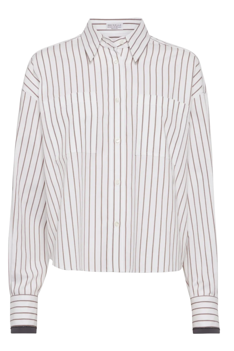 Brunello Cucinelli Women's Monili-trim Shirt