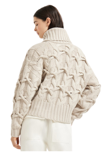 Brunello Cucinelli Women's Crisscross Cable Cardigan in Cashmere Feather Yarn