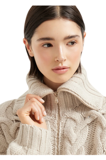 Brunello Cucinelli Women's Crisscross Cable Cardigan in Cashmere Feather Yarn