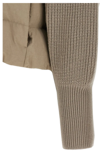 Brunello Cucinelli Women's Hooded Knitted-sleeve Puffer Jacket