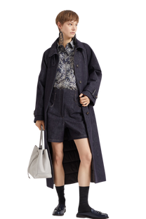 Brunello Cucinelli Women's Silk Fern Print Pongee Shirt with Monili