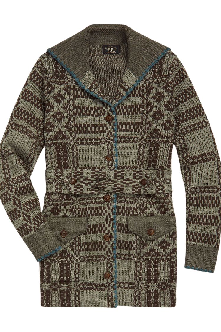 <tc>Ralph Lauren</tc> Cárdigan de jacquard con cinturón para mujer