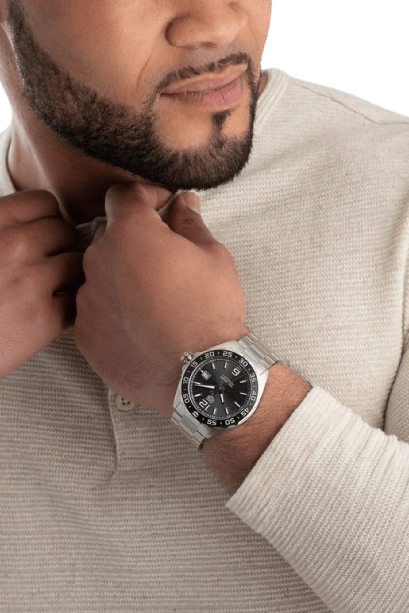 <tc>TAG Heuer</tc> Reloj automático para hombre Fórmula 1 Calibre 5 de acero gris con cronógrafo de 43 mm