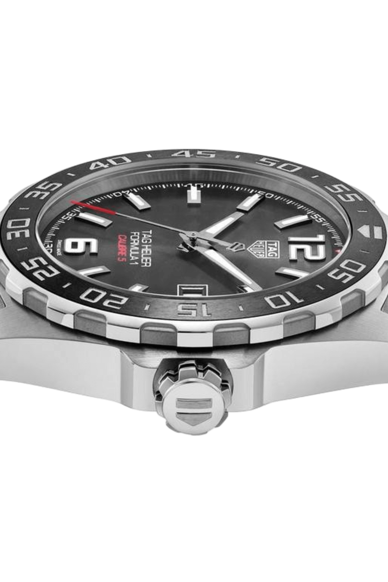<tc>TAG Heuer</tc> Reloj automático para hombre Fórmula 1 Calibre 5 de acero gris con cronógrafo de 43 mm