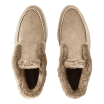 Loro Piana Women's Open Walk Ankle Boot (Suede with Beaver Fur)