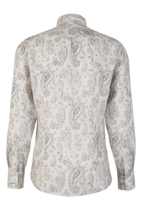 Brunello Cucinelli Men's Paisley Basic Fit Shirt with button-down collar