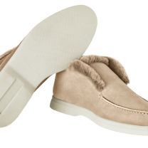 Loro Piana Women's Open Walk Ankle Boot (Suede with Beaver Fur)