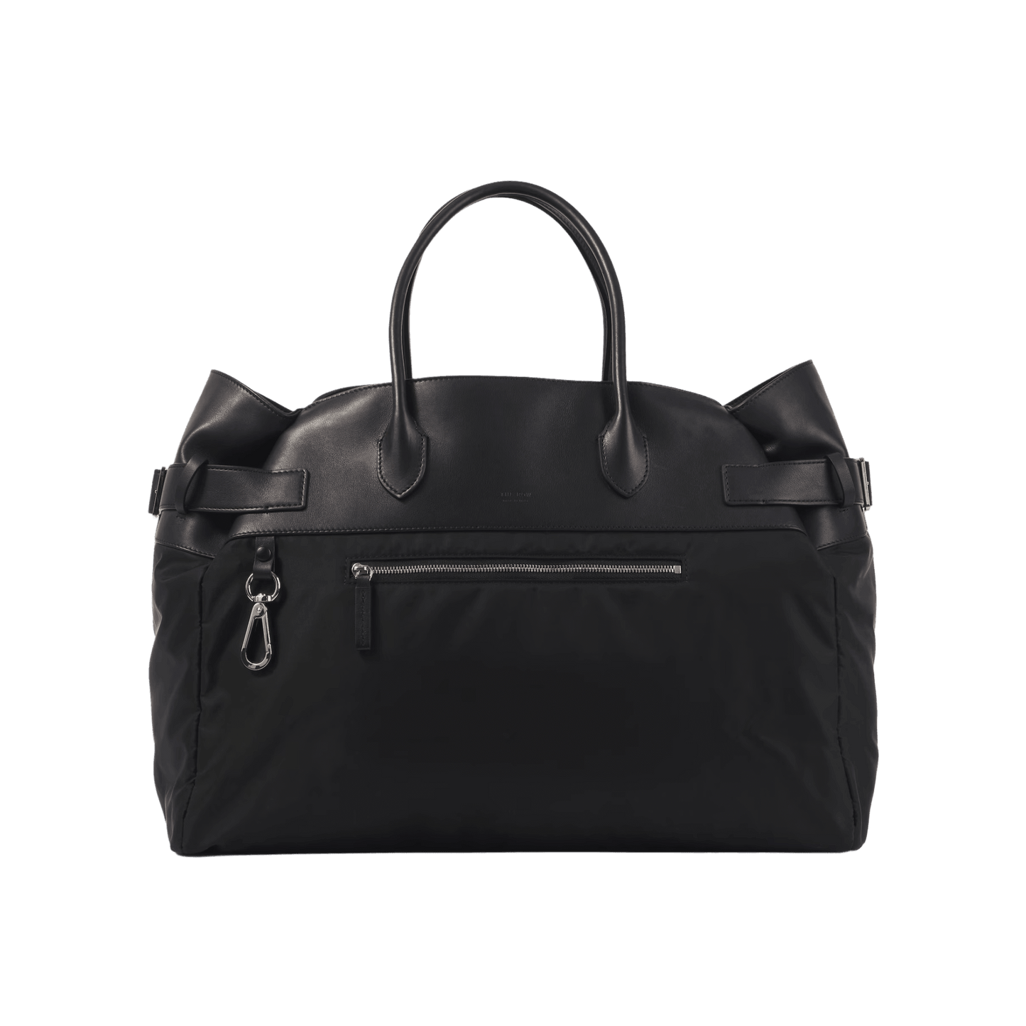 The Row Margaux 17 Inside-Out Buckled Leather Canvas Tote Bag