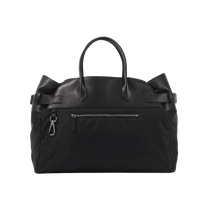 The Row Margaux 17 Inside-Out Buckled Leather Canvas Tote Bag