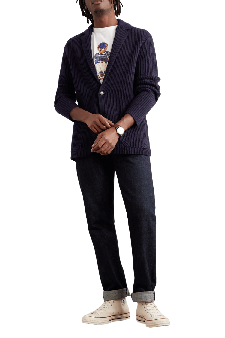 <tc>Ralph Lauren</tc> Cárdigan tipo blazer de mezcla de lana para hombre