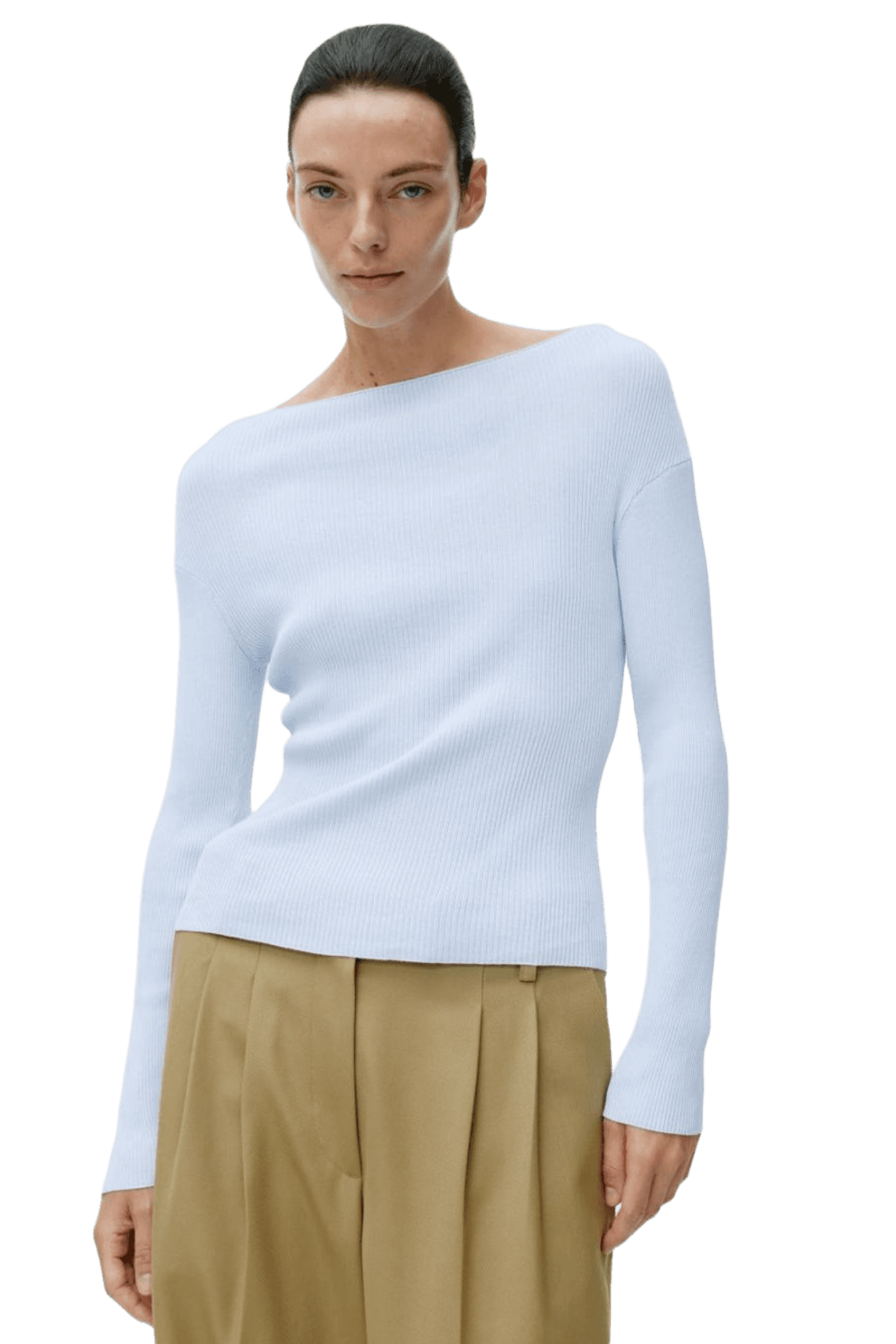 <tc>Arket</tc> Top de canalé con cuello barco para mujer