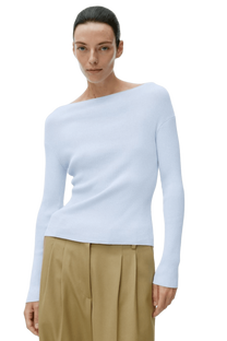 <tc>Arket</tc> Top de canalé con cuello barco para mujer