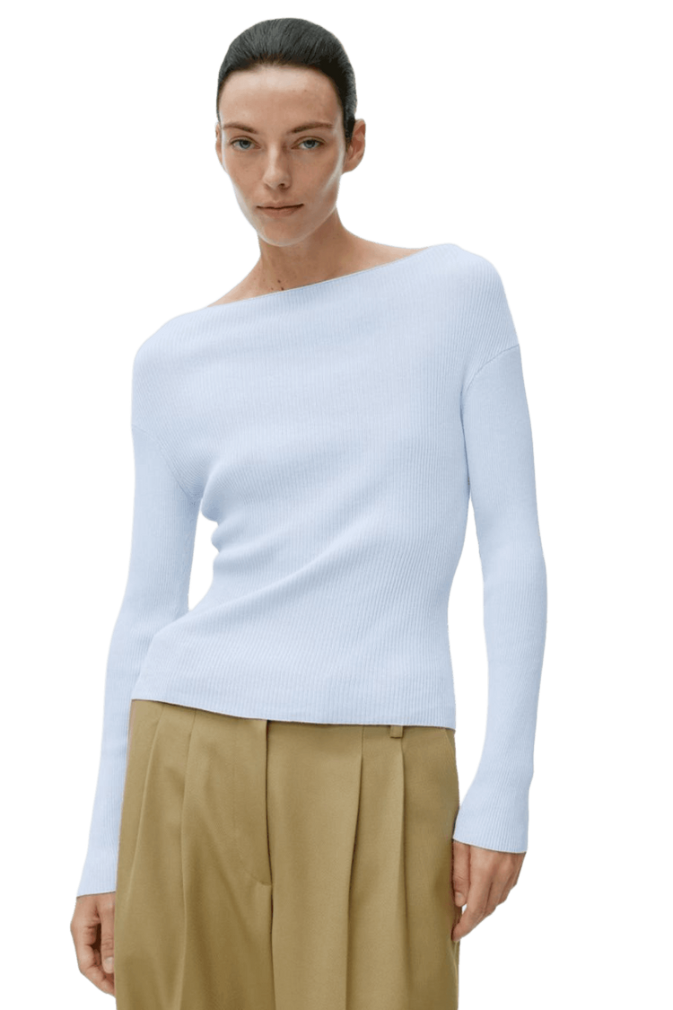 <tc>Arket</tc> Top de canalé con cuello barco para mujer
