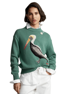 <tc>Ralph Lauren</tc> Jersey de cuello alto Pelican de punto intarsia para mujer