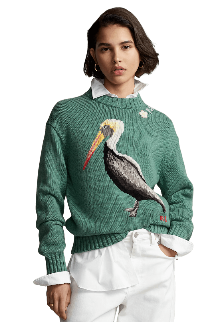 <tc>Ralph Lauren</tc> Jersey de cuello alto Pelican de punto intarsia para mujer