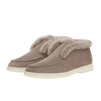 Loro Piana Women's Open Walk Ankle Boot (Suede with Beaver Fur)