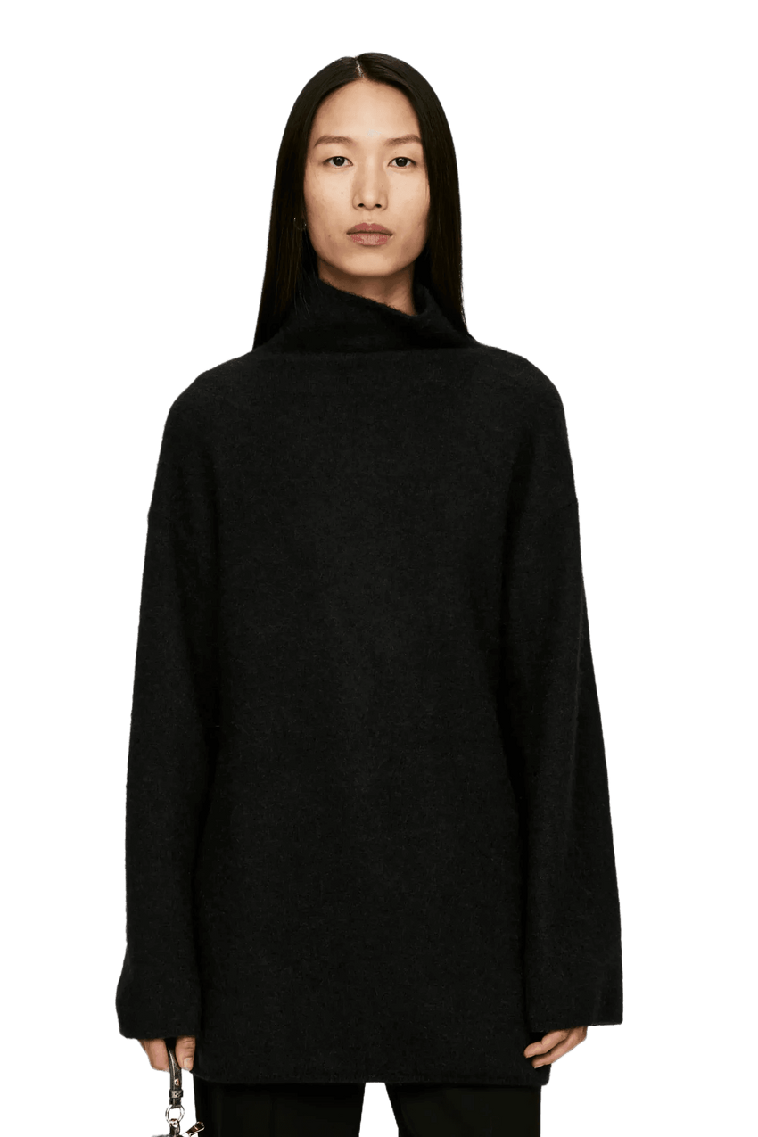 L'AppartementGather Blouse ブラック Antonella Crossover Sweater in Black | L'AGENCE