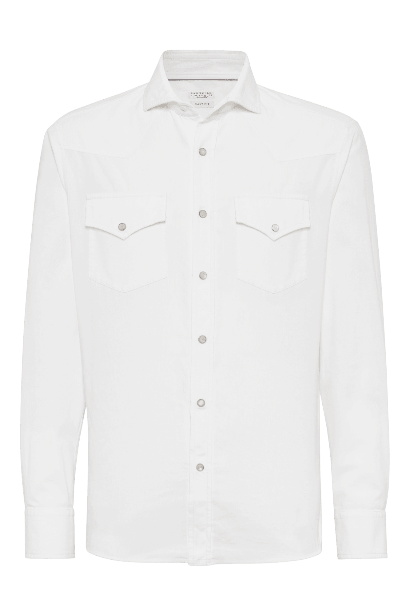<tc>Brunello Cucinelli</tc> เสื้อเชิ้ตคาวบอยชาย ทรงเข้ารูป ย้อมสี