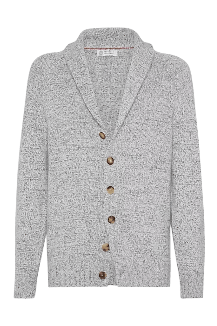 <tc>Brunello Cucinelli</tc> كارديجان مولينيه كشمير رجالي بأكمام راجلان